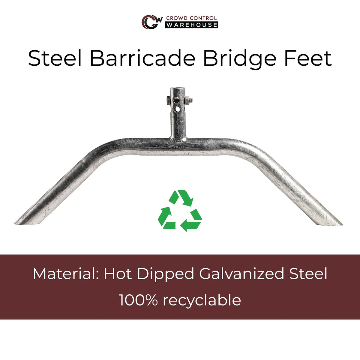 Trafford Industrial Angry Bull Barricades Metal Interlocking Steel Barricade (6.5 Ft. Economy, Light Weight & Pre-Galvanized, Bridge Feet, Zinc Coated Steel, Set of 20)