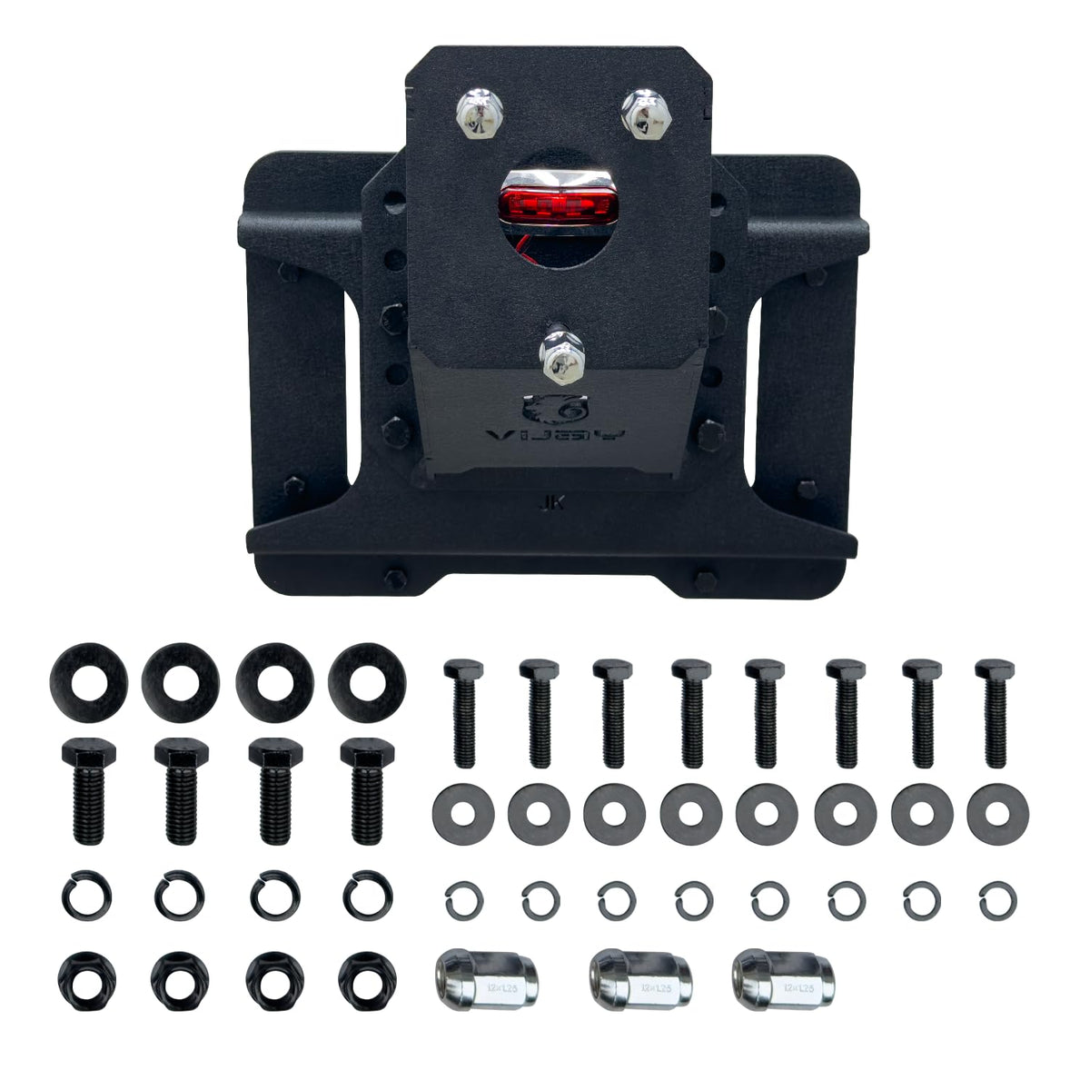 TIOYAR Adjustable Spare Tire Lift Compatible with 2007-2017 Jeep Wrangler JK JKU Unlimited Heavy Duty Spare Tire Carrier up to 43 inches Spare Wheel Holder Rack Mount Relocation