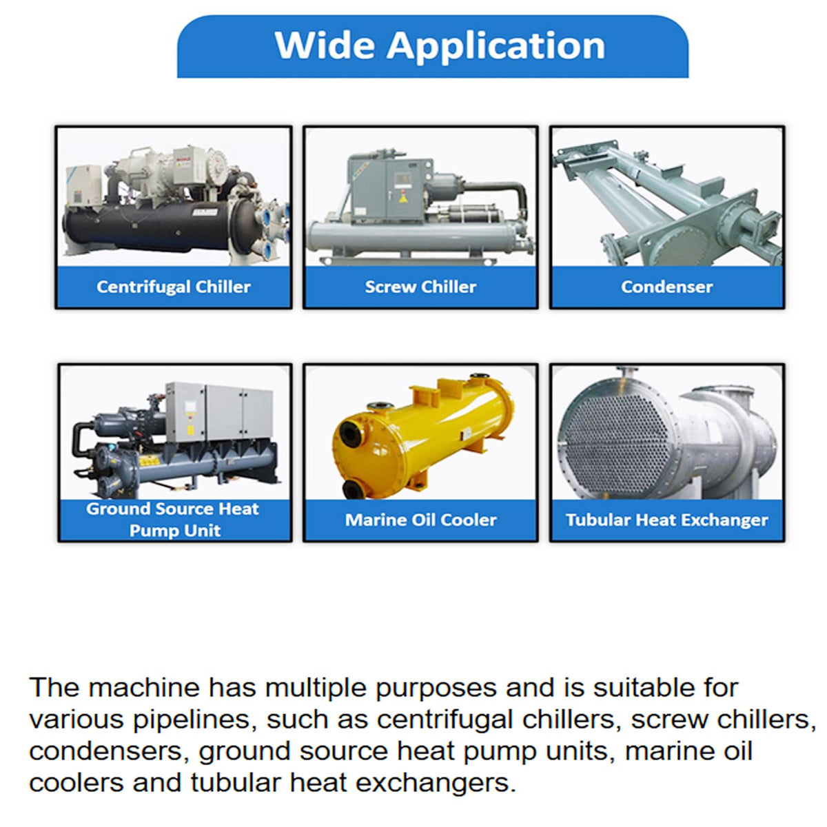 INTBUYING Condenser Pipeline Tube Cleaning Machine for Dia 0.6-0.7in Pipe 110V/220V 370W Adjustable Speed with Transformer Water Spray for Air Conditioner Chiller Heat Exchanger