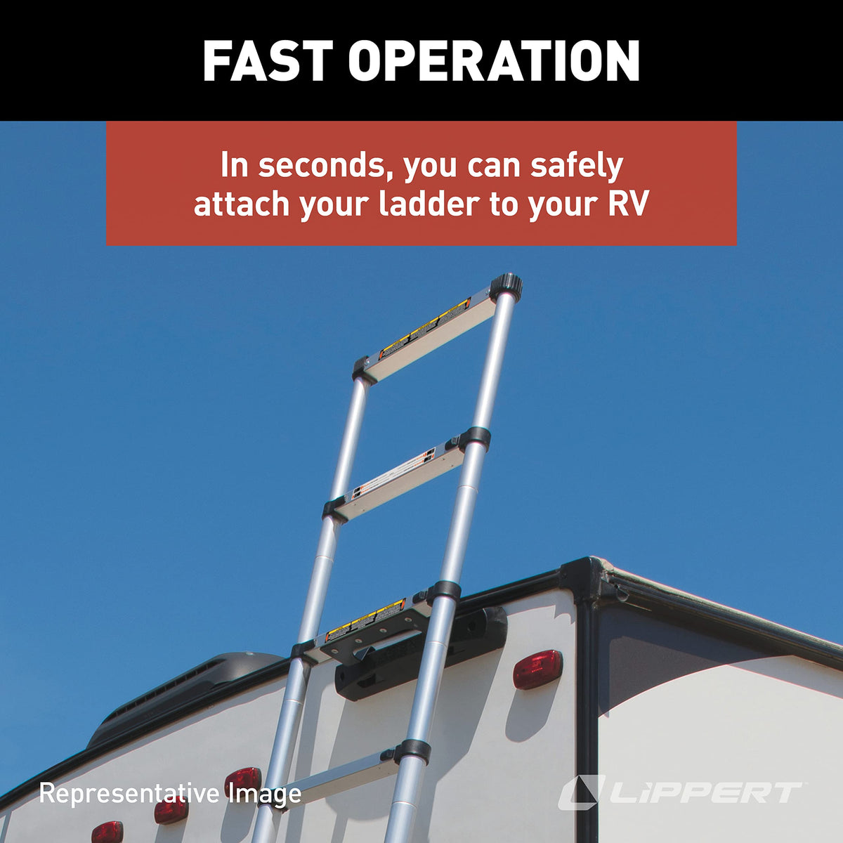 Lippert Components On-The-Go Ladder Telescoping Ladder for 5th Wheel RVs, Travel Trailers and Motorhomes