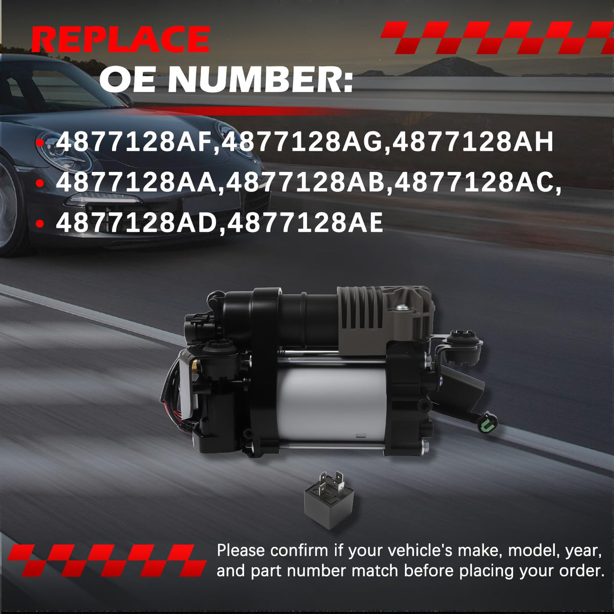 Autodevil Air Suspension Compressor Pump Compatible with Jaguar XJ8 XJR 2004-2009 V8 4.2L Replaces 949-906 C2C22825 C2C2450 C2C27702