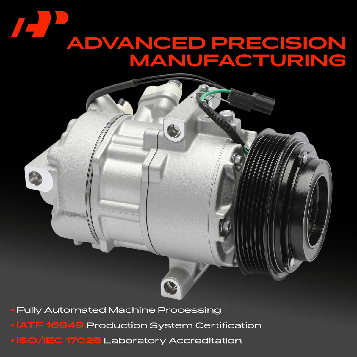 A-Premium Air Conditioner AC Compressor with Clutch Compatible with Hyundai Venue 2020 2021 2022 2023, 1.6L, With DVE12 Compressor, with 6-Groove Pulley