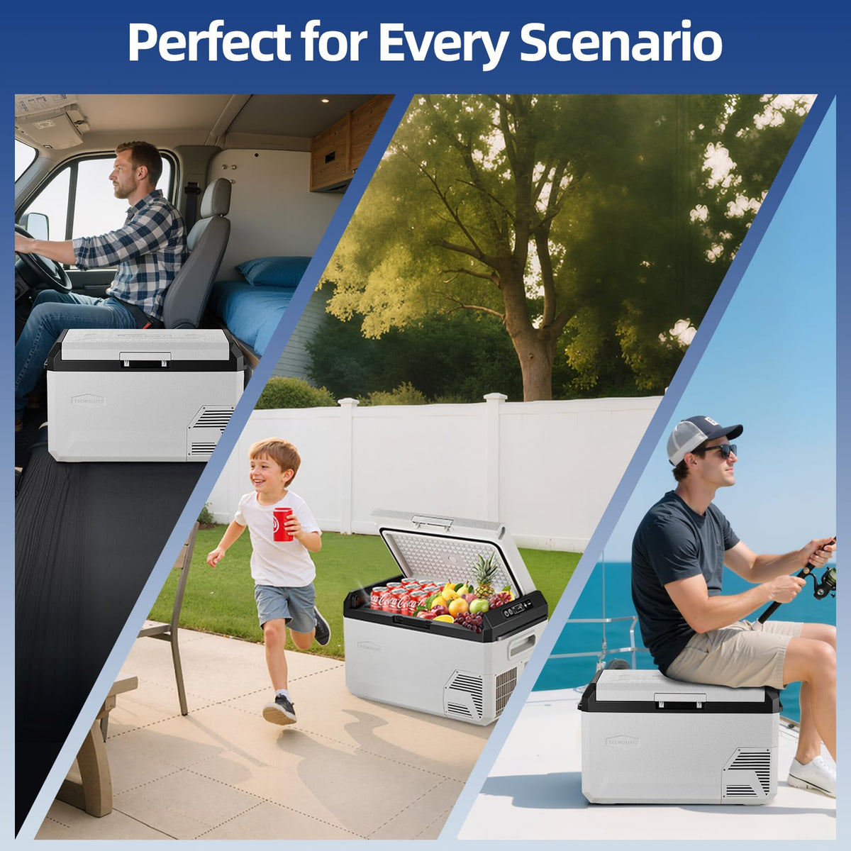 12V Car Refrigerator, 22QT Portable Freezer Compressor Cooler with Reversible Door, 100–240V AC / 12V / 24V DC Powered, for Truck Van RV Camper SUV Travel Camping Road Trips Tailgating,-4℉-50℉
