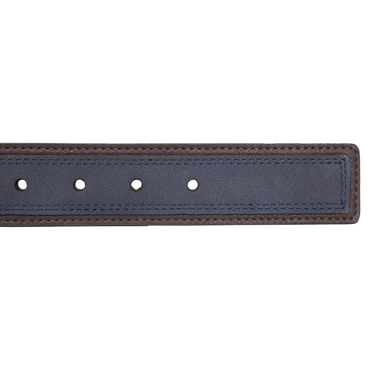 Nautica Men's Casual Leather Belt | Everyday | Classic | Pants | Jeans | Khakis | Chinos | Metal Buckle, Casual Overlay - Navy, 44 Inches