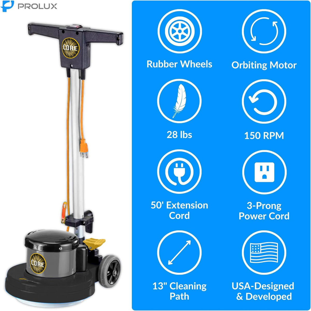 Prolux PLC13 13" Heavy Duty Single Pad Commercial Polisher Floor Buffer Machine Scrubber