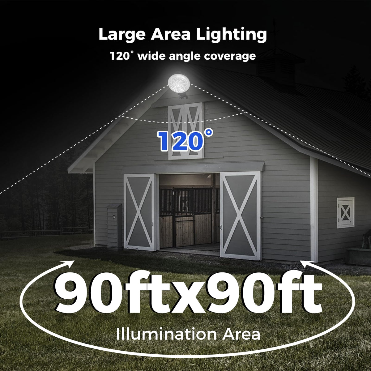 AIKVSXER LED Barn Lights 160W 24000LM Yard Area Light Dusk to Dawn Outdoor Lighting 6500K Security Flood Light IP66 Waterproof for Garden Garages Street Warehouse Farmhouse 6 Pack