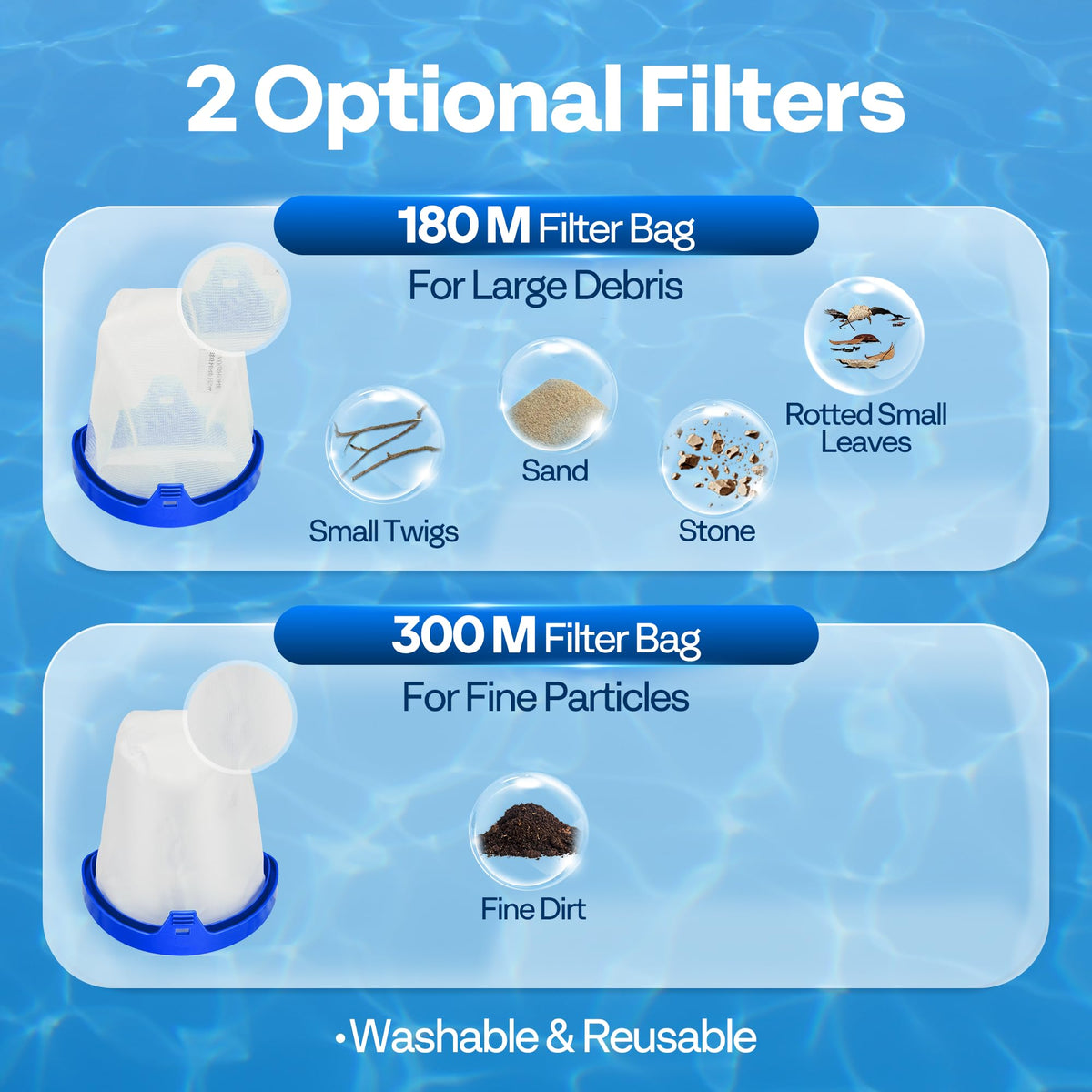 VIVOHOME Handheld Pool Vacuum 13.2 GPM Suction Cordless Pool Cleaner 20W Powerful Motor Long-Run 60min Battery, Adjustable Pole for Above Ground & In-Ground Pools, Spas - Blue