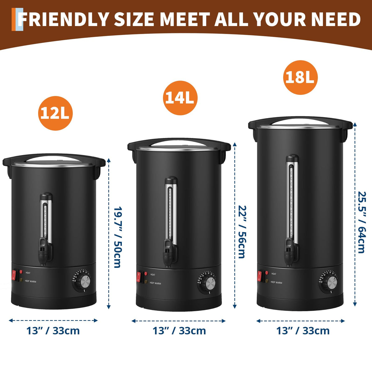 PioneerWorks 18 L/120 Cups Coffee Urn, Double-Wall Stainless Steel Coffee Maker Hot Water Urn, Large Capacity Hot Coffee Dispenser, Quick Brew, Stays Hot for Tea & Beverage at Events & Catering