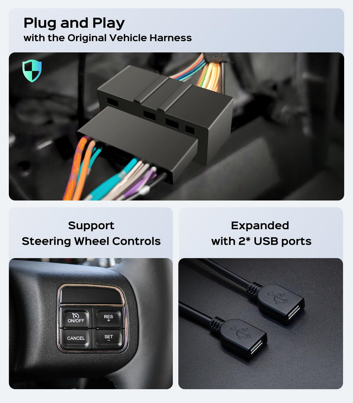 Car Radio Stereo Upgrade for Jeep Wrangler JK Compass Grand Cherokee Dodge Ram with Wireless CarPlay/Android Auto/10.2'' TouchScreen/Android13/GPS Navigation/Backup Camera (New-HC-Jeep 2+32G)