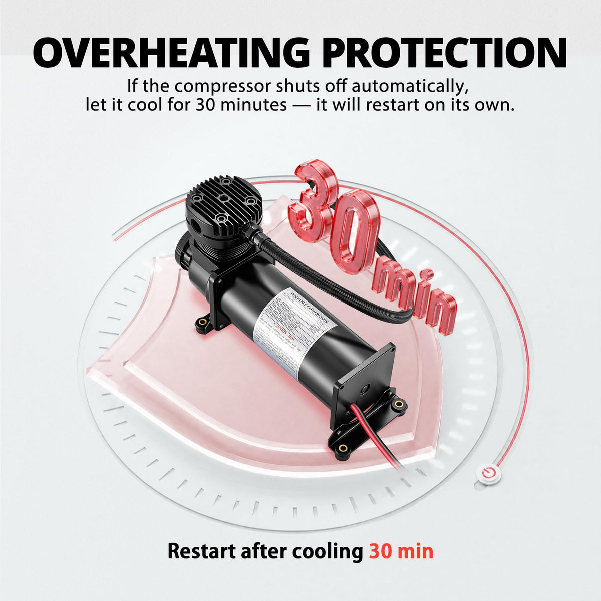 EVIL ENERGY 200PSI Air Horn Suspension Compressor for Car 12V Heavy Duty 1/4 NPT Onboard Air Ride Compressor for Train, Truck, Inflating Tires, Suspension Systems, Train Horn, DIY Pneumatic Tools