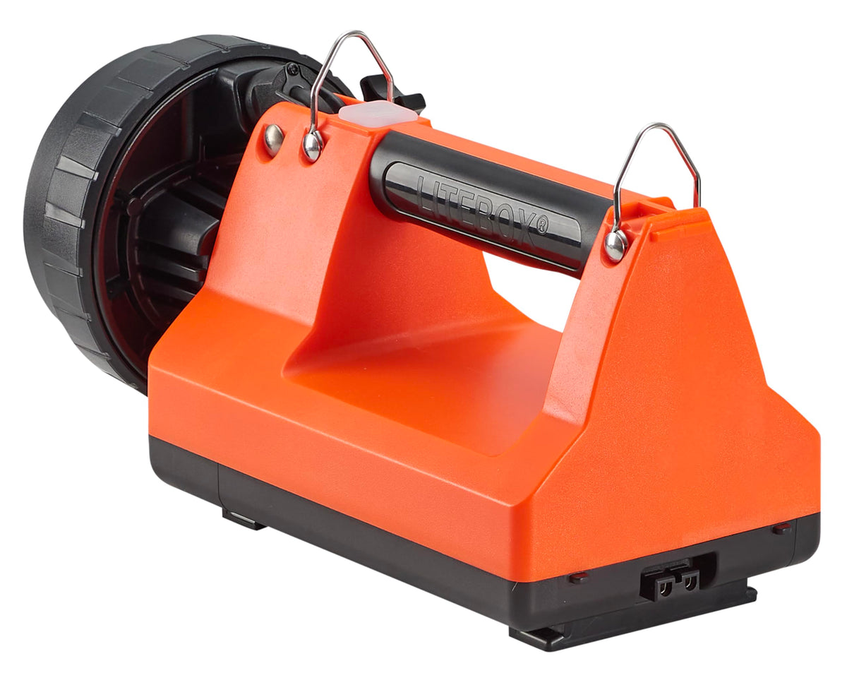 Streamlight 45851 E-Spot LiteBox 1500-Lumen 110000 Candela Rechargeable Spot Beam Lantern with AC/DC Charging, Heavy Duty Shoulder Strap, and Mounting Rack, Orange