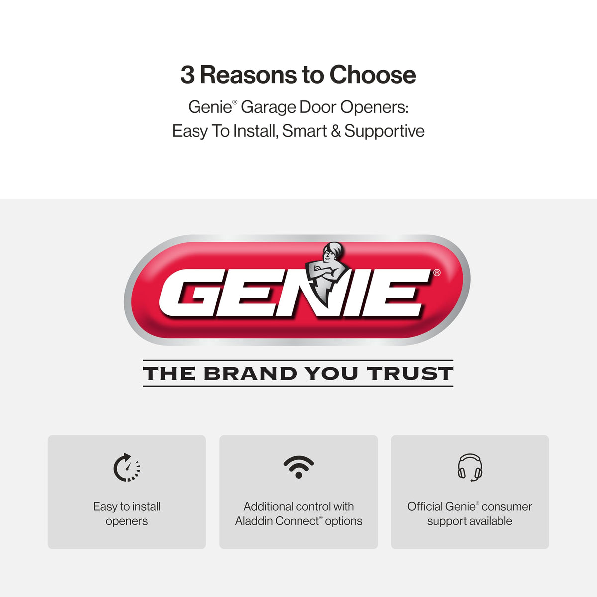 Genie Chain Drive 500 Garage Door Opener - Model 1035 - Reliable Chain Drive Garage Opener,Black