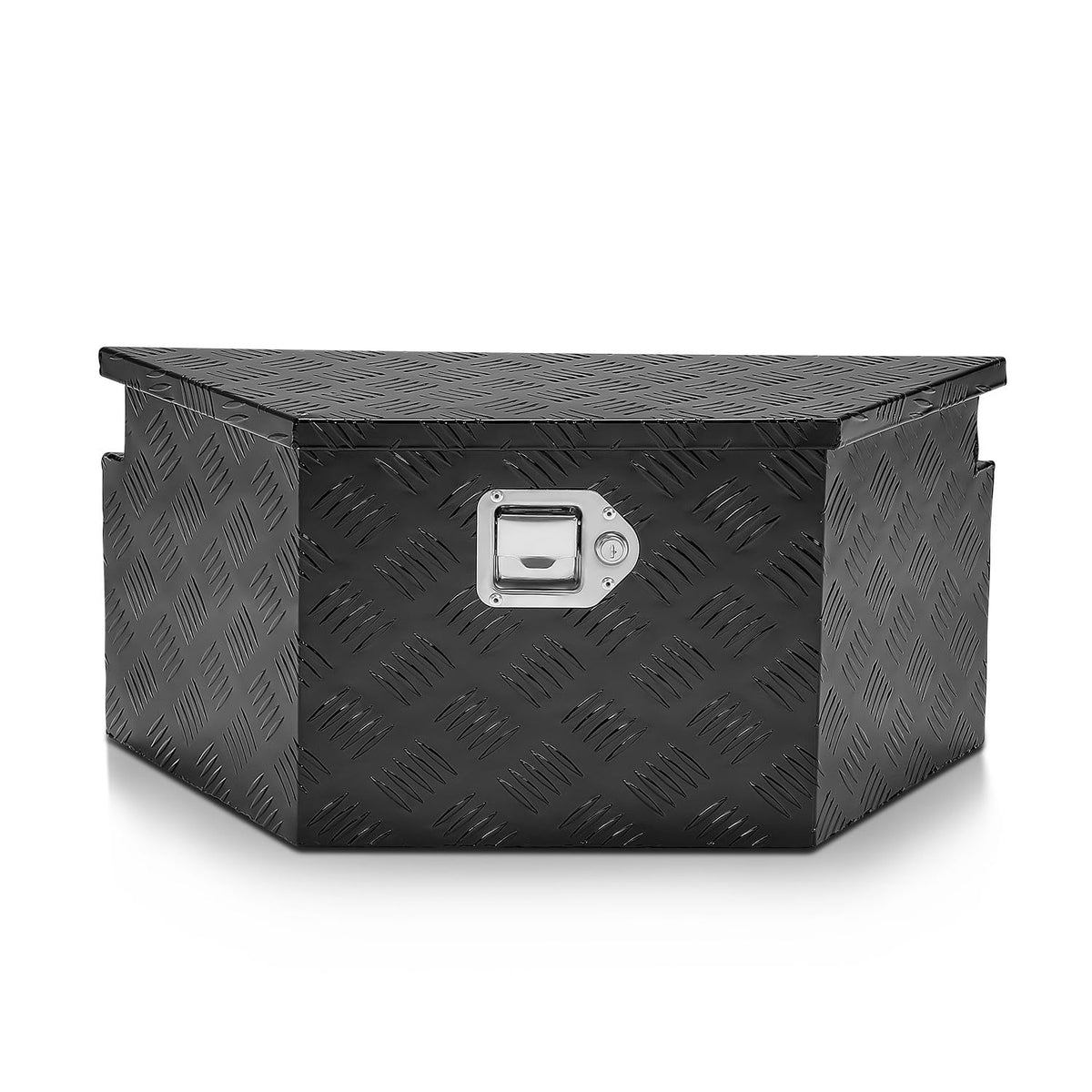 DNA MOTORING Trailer Tongue Box, Lockable Aluminum Truck Bed Tool Box, 26" X 11" X 12", Black, TBOX-T5-011-BK