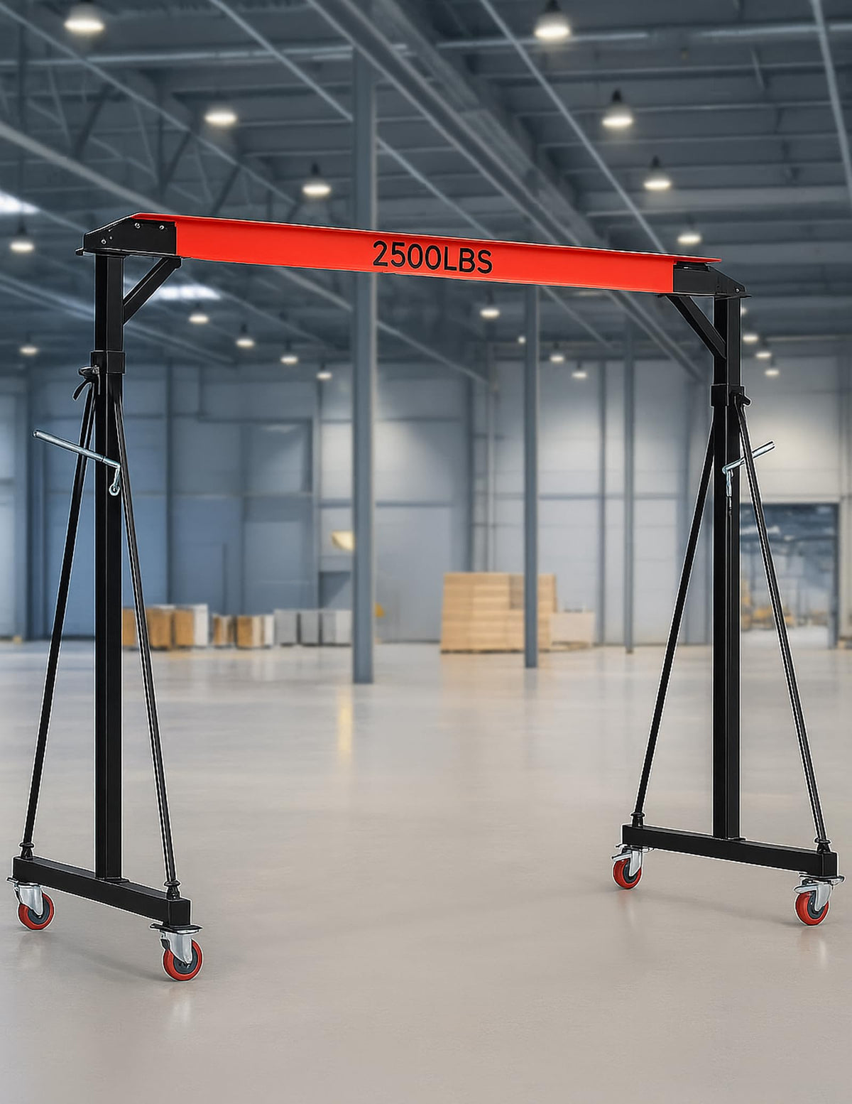 Adjustable Gantry Crane - 2 Ton (5000Lbs) Capacity Portable Hoist Frame, Shop Crane Hoist, Trolley, Sling, Shackles, Hooks and Festoon System, Lifting Gantry for Factories, Warehouses, Garage (2 Ton)