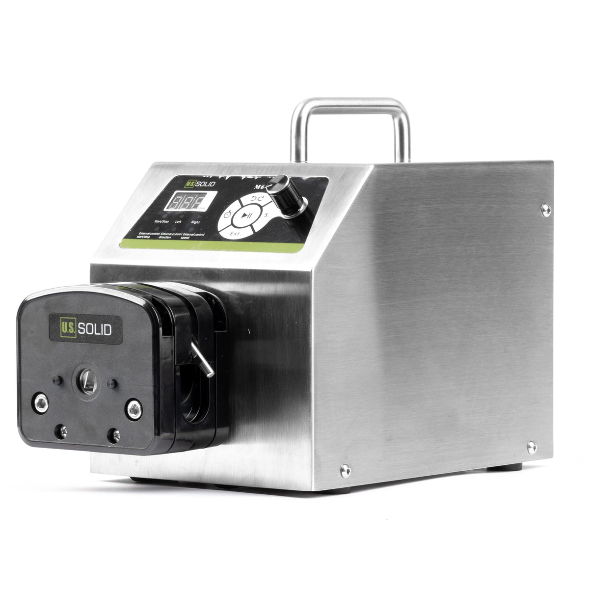 U.S. Solid Industrial Peristaltic Pump, 1-Channel 0.211-3600 mL/min, 0.1-600 RPM, RS232 Control, Servo Motor Dosing Pump with SS Housing, Includes 15# 24# 35# 36# Silicone Tubing & Connectors