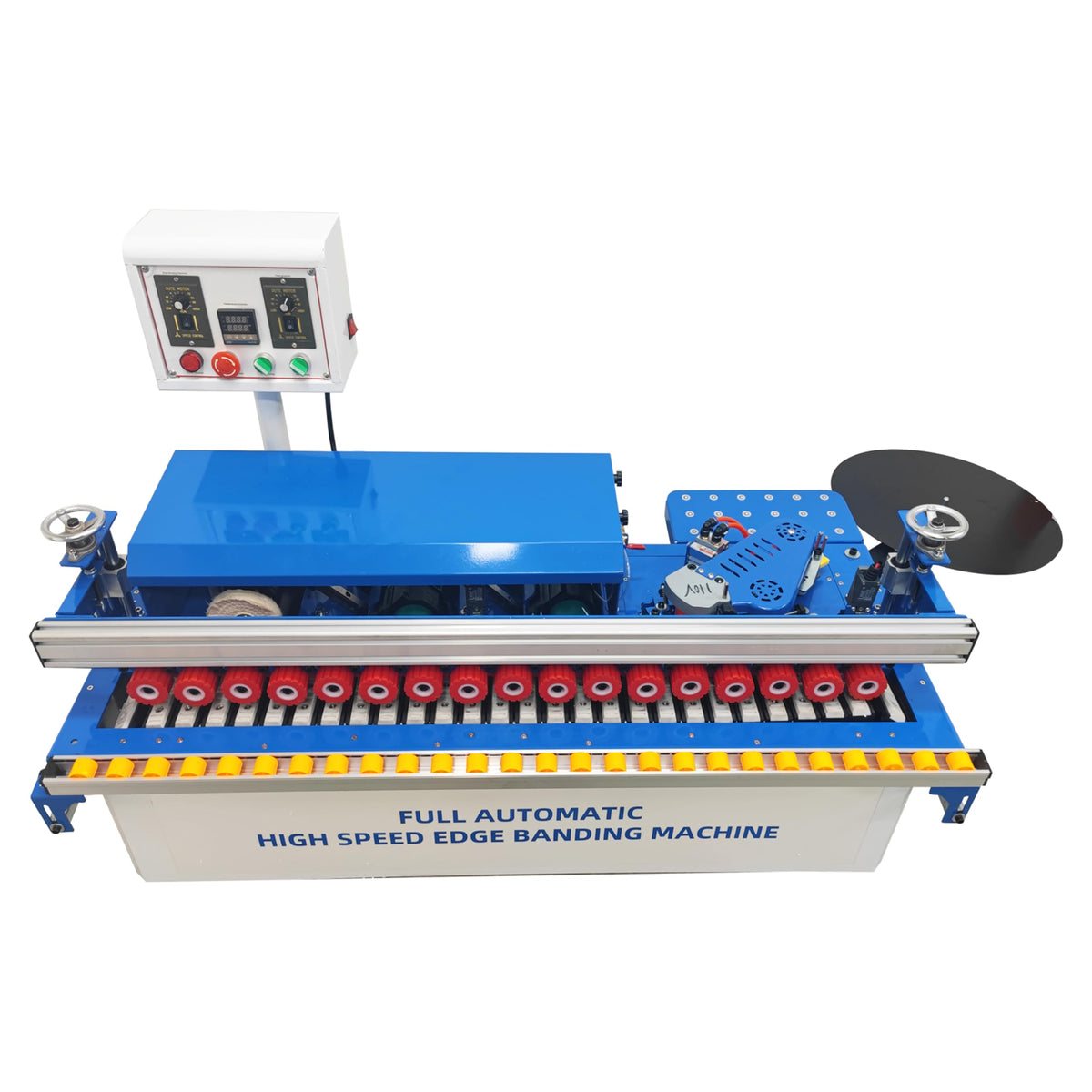 TECHTONGDA Woodworking Edge Bander Automatic Edge Banding Machine for Straight and Curved Edges, No Dust Collection Adjustable Speed 0-6m/min