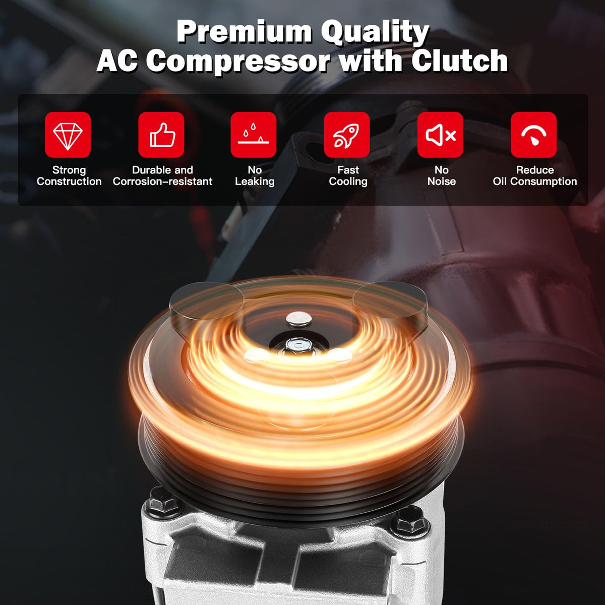 cciyu AC Compressor Pump for Dodge for Ram 2500 3500 4000 5.9L 6.7L 2005-2010 Replaces Air Conditioning Compressor for Car 8 Grooves HS18
