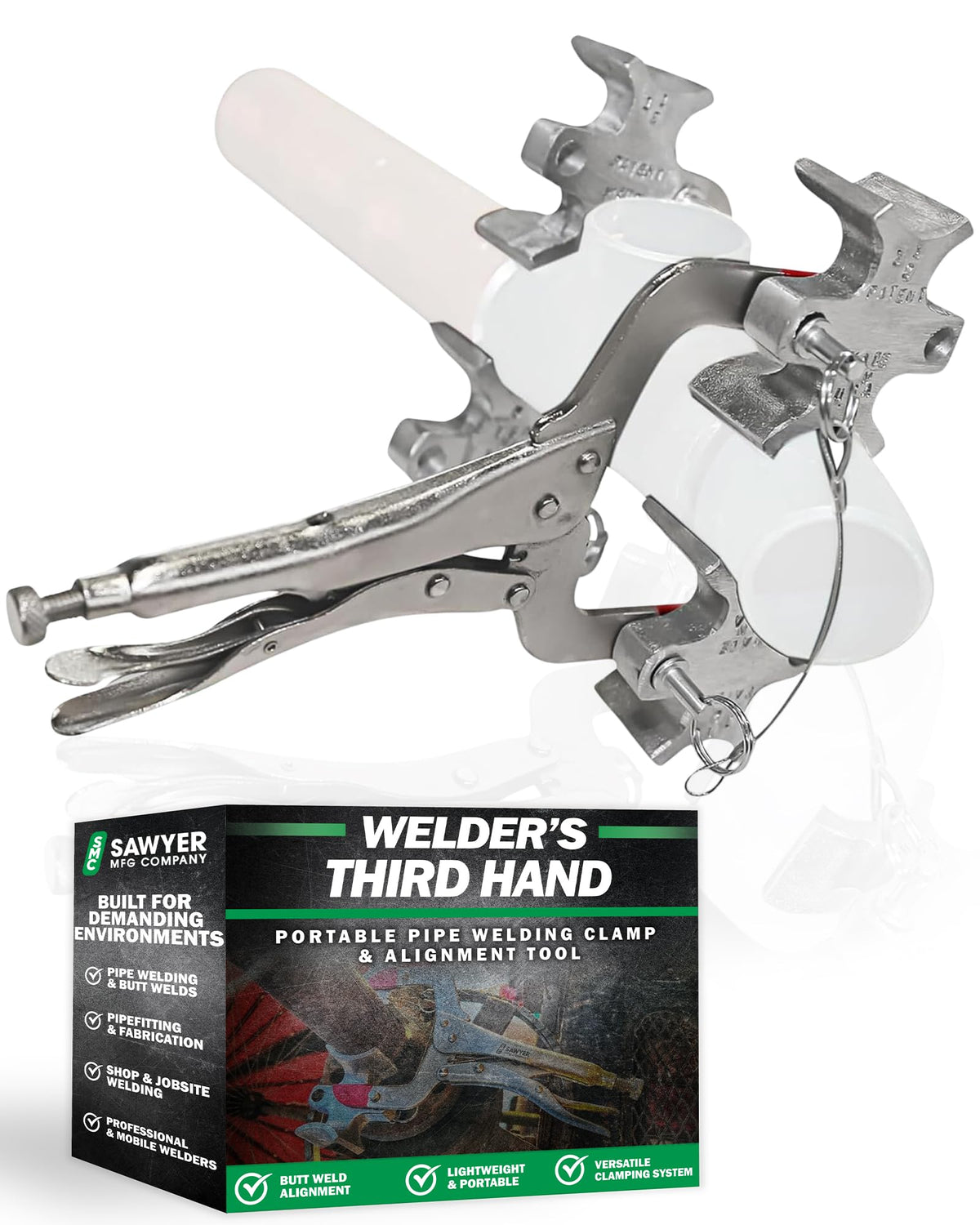 Welders 3rd Hand – Portable Pipe Welding Clamp & Alignment Tool for Butt Welds – Versatile Pipe Fitting Clamp, Welding Pliers, Vise Clamps, Pipefitter Tools – Lightweight Multifunction Tool by Sawyer