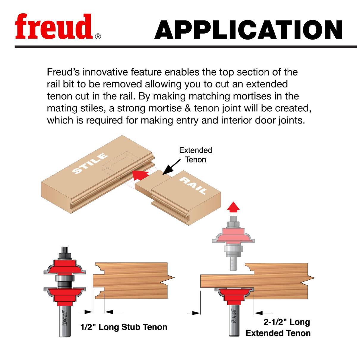 Freud 99-268: 1-7/8" (dia.) Entry & Interior Door Router Bit System with 1/2" shank, ogee profile