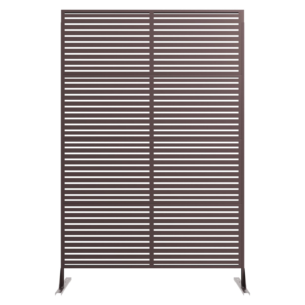 Patikuin Rustproof Decorative Metal Privacy Screen Fence – 72" Freestanding Outdoor & Indoor Divider Panel, Weather Resistant, Easy Snap Installation, Brown