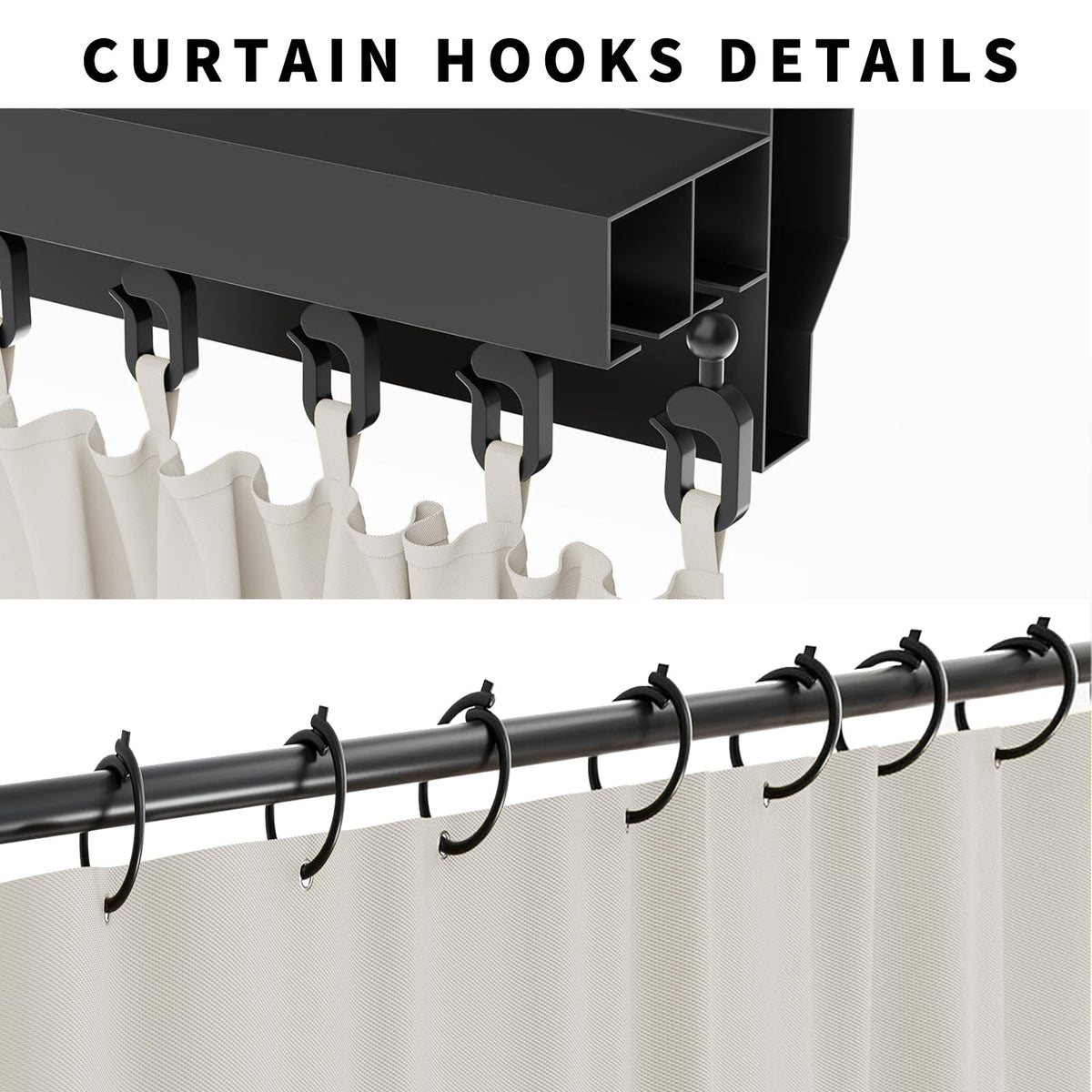 GarPad Gazebo Curtain Replacement Universal Privacy Curtain, 4-Panels Sidewall 10'X10' Curtain Gazebo Outdoor with Zipper,Universal Replacement for Patio Privacy Screen Soymilk(Only Curtain)