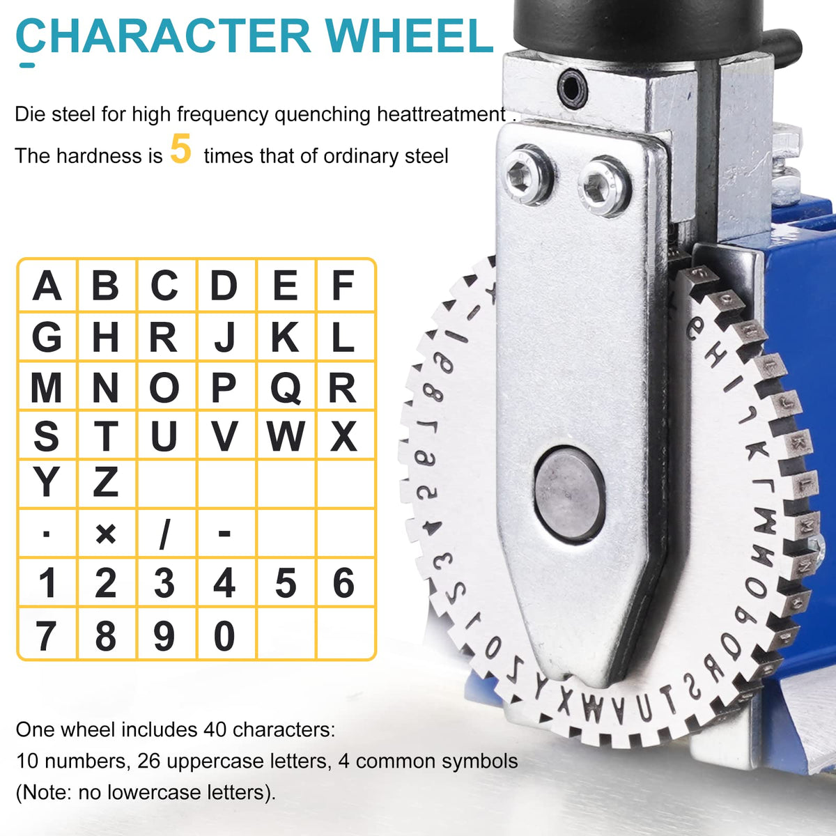 Consfly Metal Nameplate Stamping Machine Semi-Automatic Embosser Label Printing Marking Machine Dog Tag Printer (3mm Character Wheel)