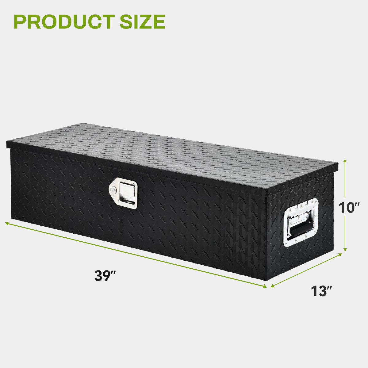 AUTOSAVER88 39 Inch Truck Bed Tool Box, Heavy Duty Aluminum Diamond Plate Tool Box Chest, Waterproof Chest Storage Box with Sliding Shelf and Lock for Trucks, Trailers, RVs, Warehouses