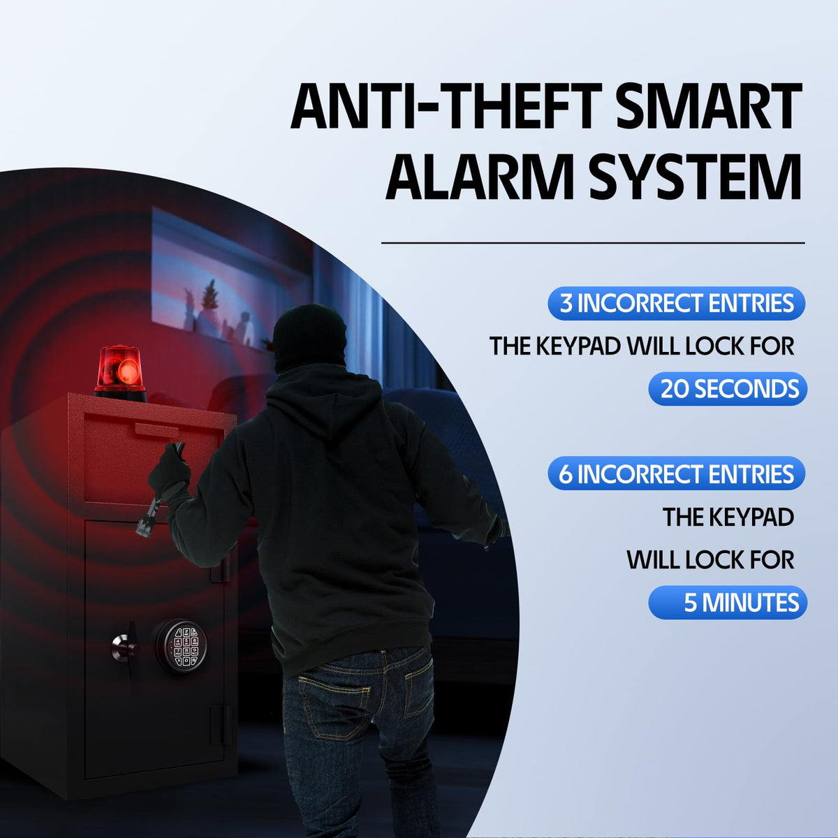 Cash Safe With Drop Slot 4.0 CUB Drop Safe for Business Money Depository Safes Box With Internal Keyed Locking Compartment Anti-Fishing Digital Combination for Home Hotel Restaurant Liquor Store