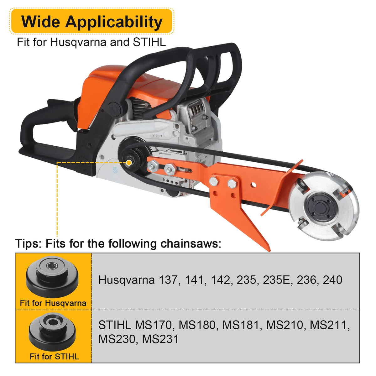 HOTYELL Chainsaw Carving Mill Attachment and Log Peeler Debarker for Husqvarna and STIHL