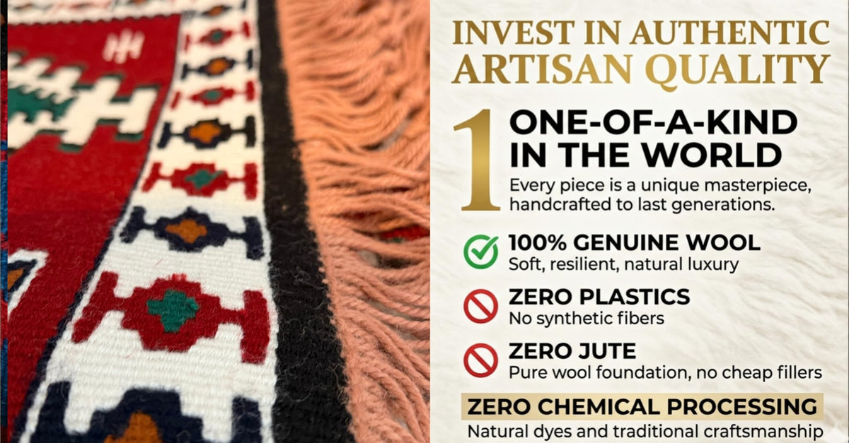 Handmade Turkish Area Rug(YORUK Kilim) - 100% Wool - 3x5 ft (32x56 in) Small Area Rug - Deep Red Burgundy, Traditional Diamond Pattern, Cozy Boho Decor for Living Room, Fireplace, or Bedroom