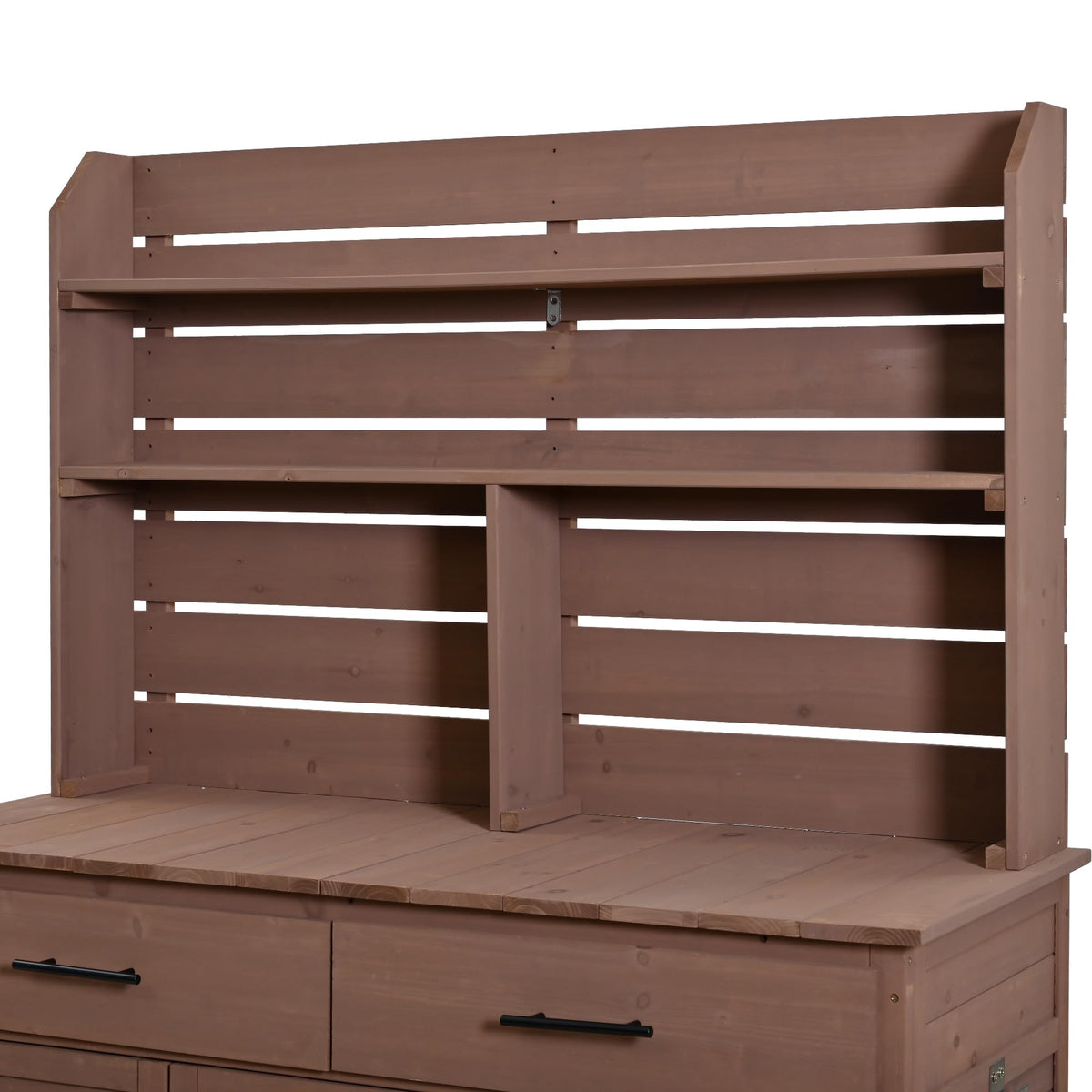 Outdoor Grill Cart with Storage Cabinet, Wood Outdoor Kitchen Island Prep Cart Grill Station for Food Prep and BBQ, Brown