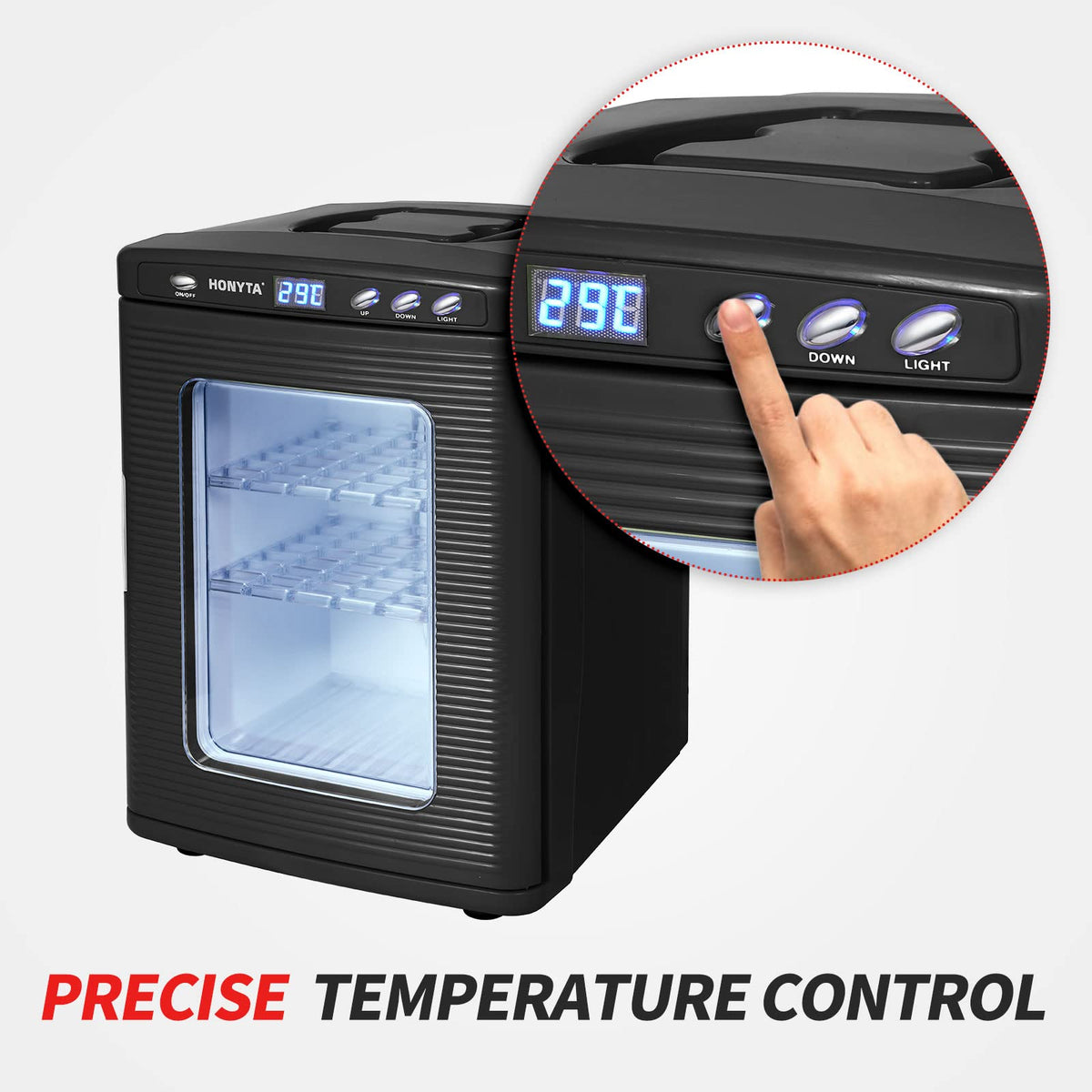 RYFT Incubators for Hatching Eggs, 25L Portable Reptile Scientific Lab Incubator with 5°C-60°C, 12V/110V Heating and Cooling for Small Reptiles (Black)