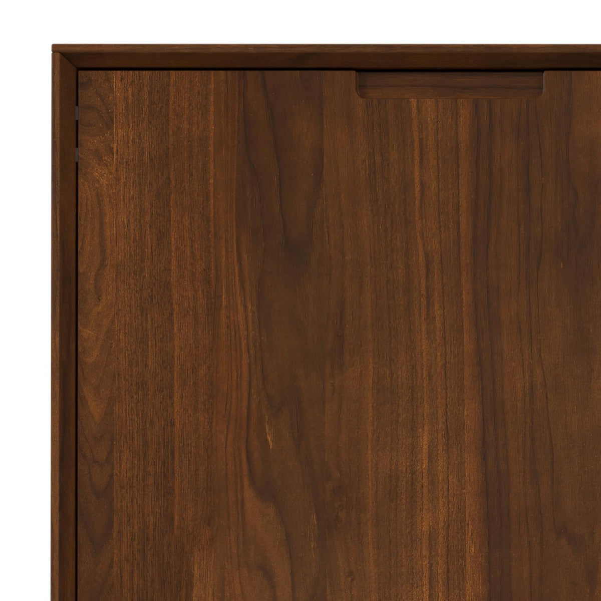 SIMPLIHOME Banting Buffet - 58 inch Wide Solid Wood 3-Door Sideboard Buffet in Natural Walnut, Mid-Century Modern Cabinet for Dining Room or Kitchen with Adjustable Shelves and Metal Base