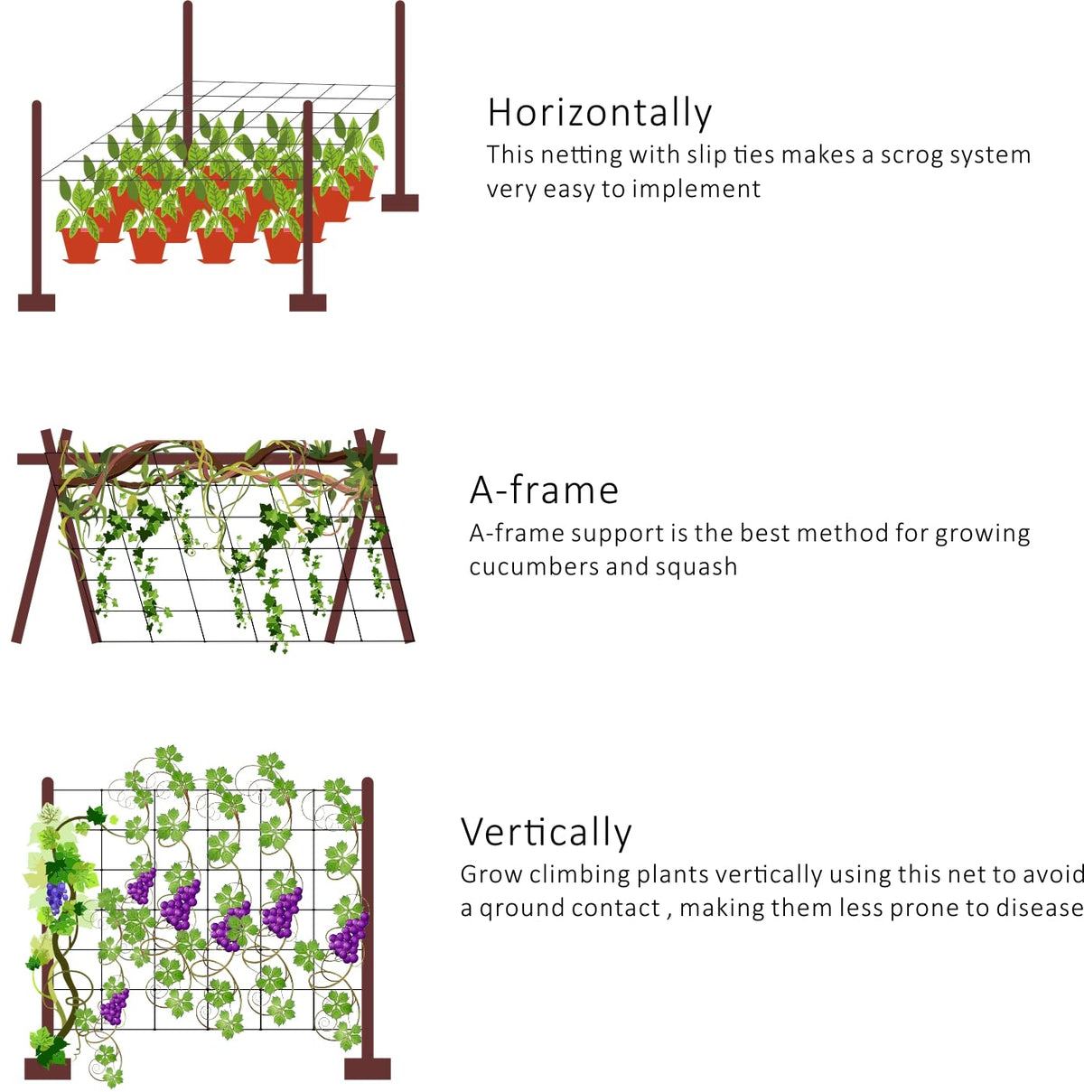mychoiii Professional Garden Trellis Netting Bulk Roll 4ft x 4920ft - Heavy Duty Plant Support Net for Climbing Vegetables, 6" Mesh Scrog Netting for Grow Tent Cucumber Tomato Grape Vine Hydroponic