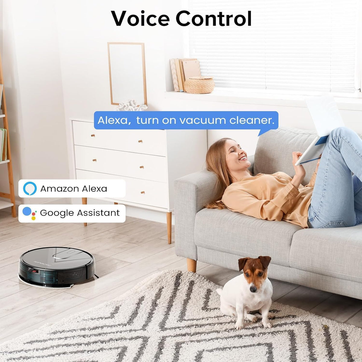 ROPVACNIC Robot Vacuum Cleaner Robot Vacuum and Mop Combo with 5200Pa Suction, Personalized Cleaning Adjustments, Self-Charging Robotic Vacuum Cleaner, Advanced Obstacle Avoidance