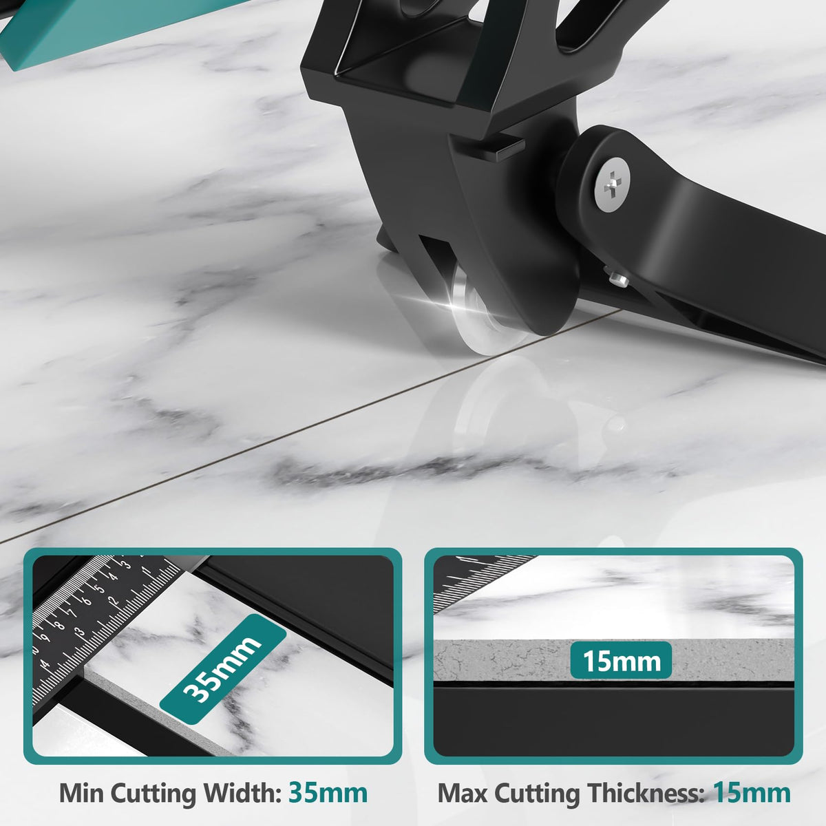 Seeutek 48 Inch Manual Tile Cutter, Porcelain & Ceramic Cutting Tool with Tungsten Carbide Wheel, Infrared Positioning & Adjustable Brackets, Suitable for Professionals and Beginners