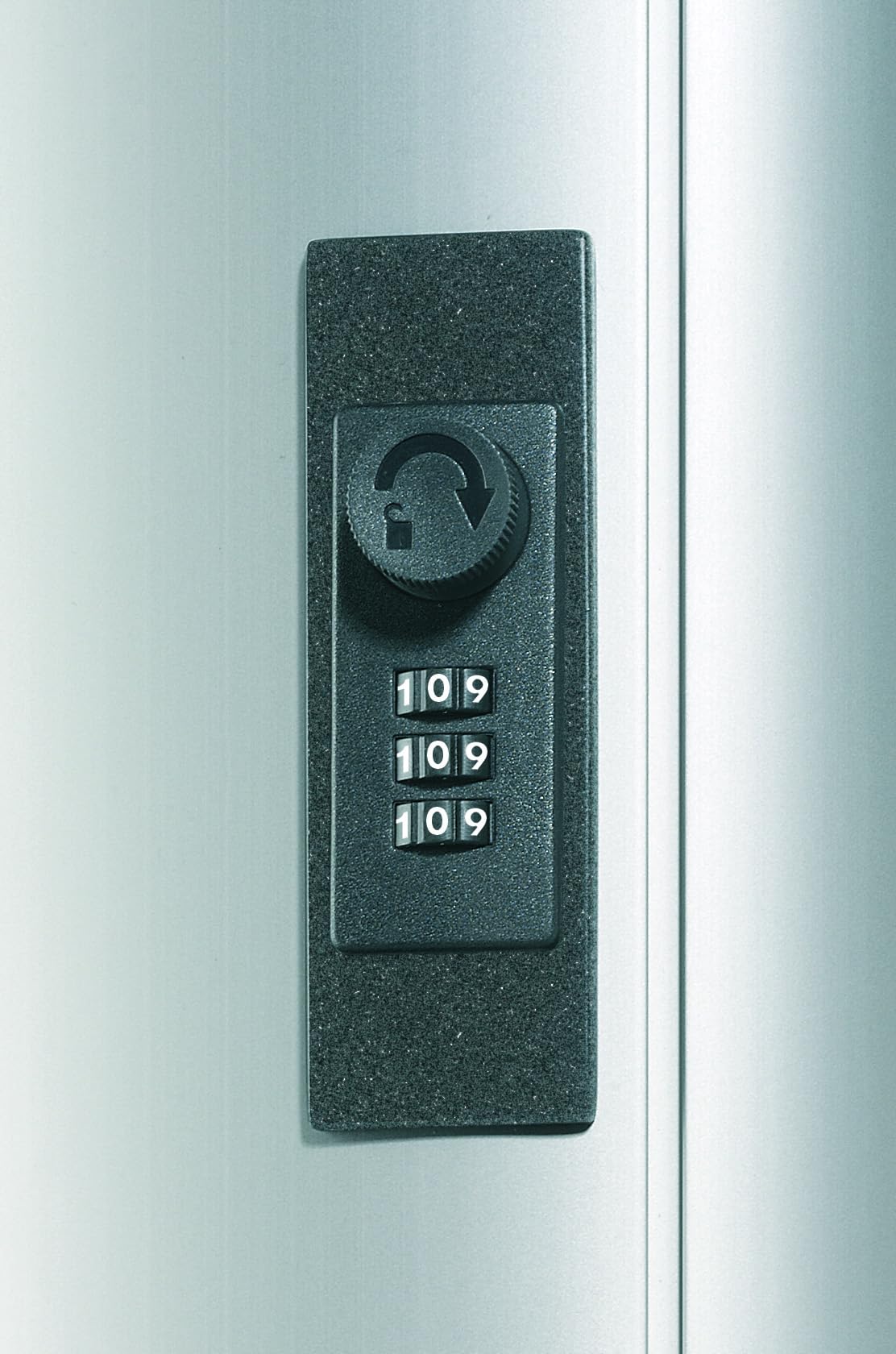 Durable Key Safe Box Plus - Wall Mounted Key Holder Cabinet with Combination Lock Holds 54 Key Clip Keys - Aluminum Silver Key Safe Including 6 Key Clip Tags and Key Drop Slot - Securely Lock Keys