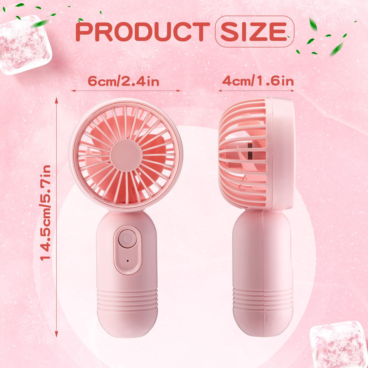 Rossesay 36 Pcs Mini Portable Fan Bulk Cute Handheld Lightweight Small Little Personal Hand Eyelash Fan 3 Speeds USB Rechargeable for Women Men Indoor Outdoor Makeup Travel (Pink)