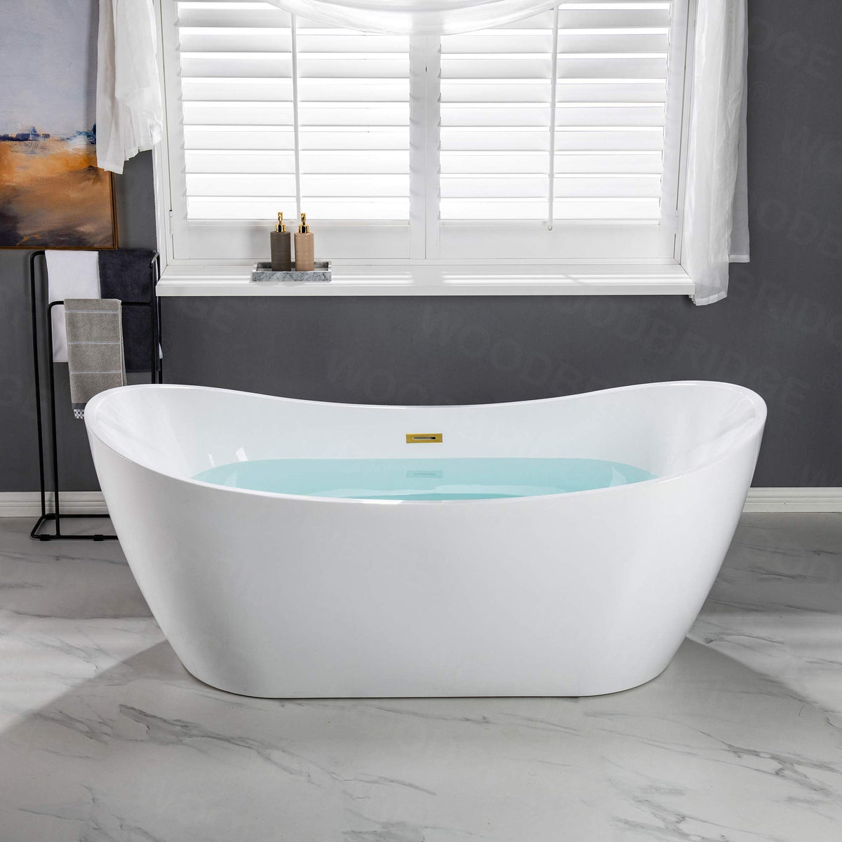 WOODBRIDGE BTA1517-BG-Drain &O Bathtub, Brushed Gold