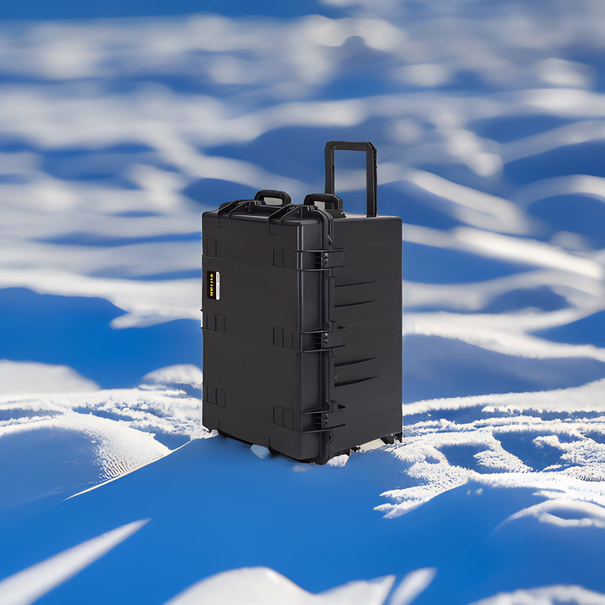 MEIJIA Portable All Weather Waterproof Camera Case,Customizable Fit Foam with Rolling Wheels and Retractable Pull Handle,33.25"X24.4"X19.3"