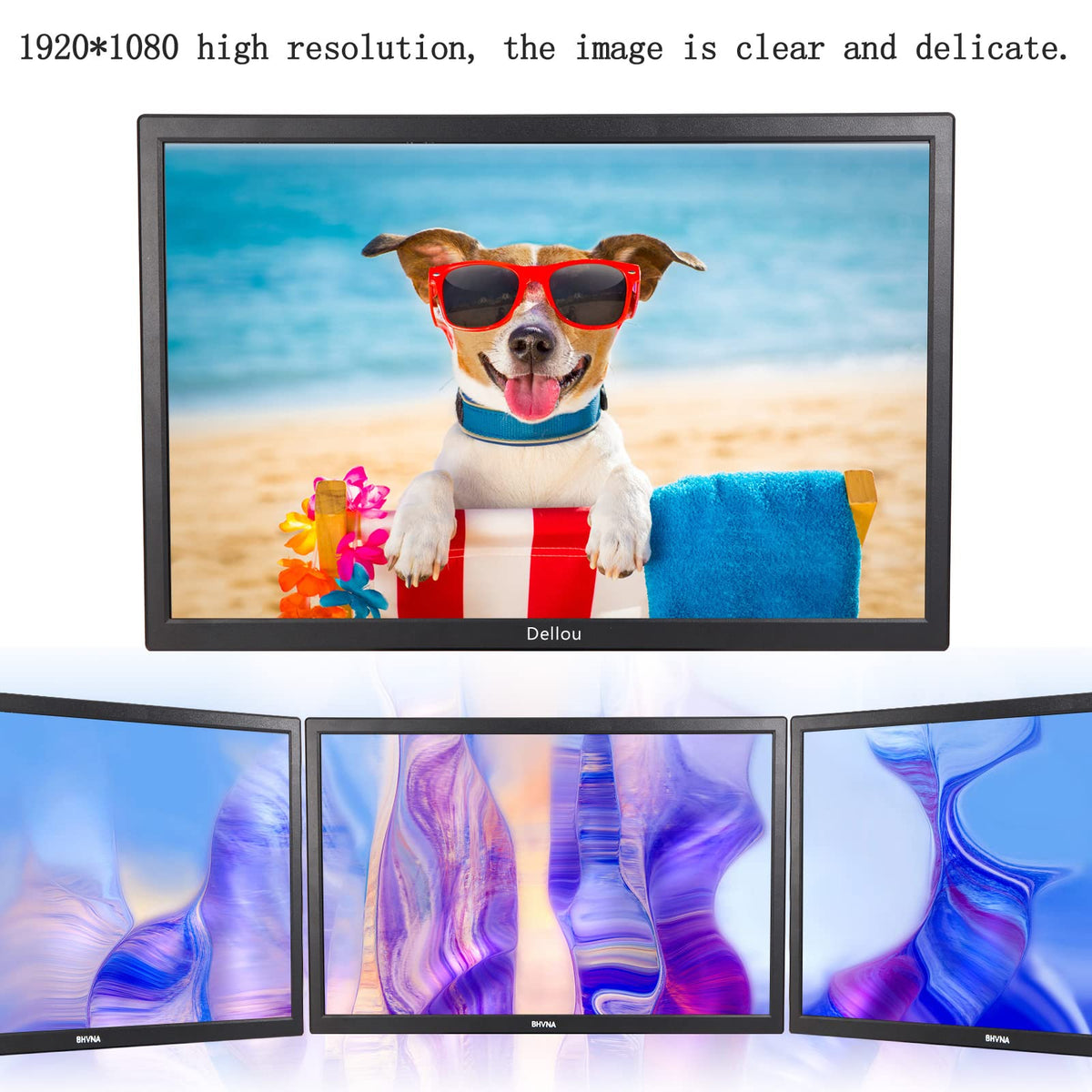 22inch Touch Screen Monitoring Surveillance LCD Display Security Camera Monitor CCTV Screen Multifunctional Interface HDMI, AV, BNC, VGA, USB, PC Input Computer Monitor 1920x1080 Full HD Resolution