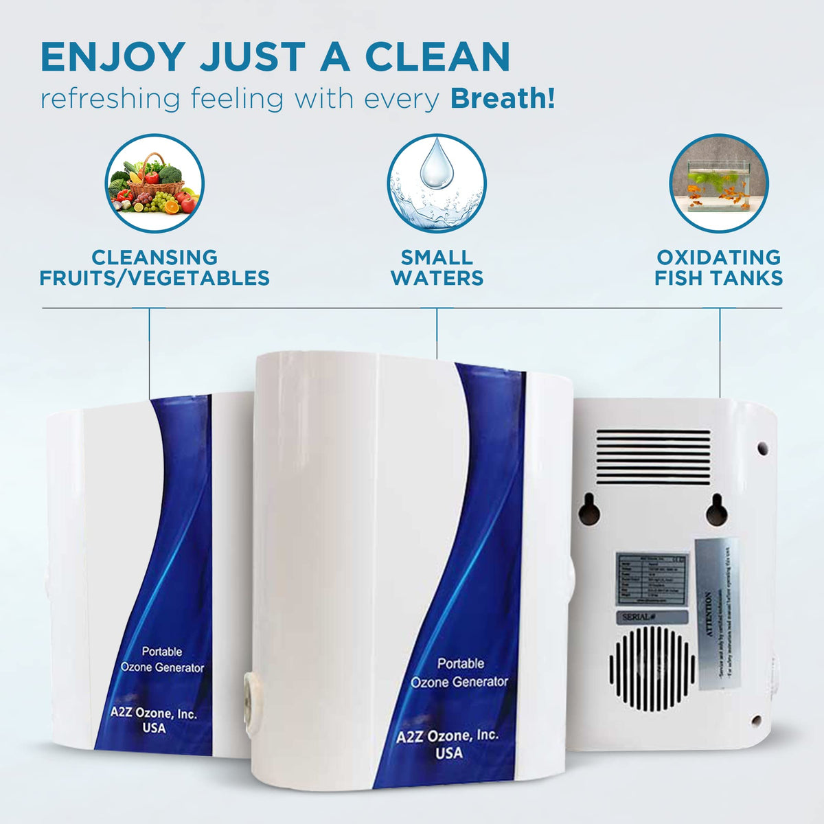 A2Z Aqua-8 Ozone Generator | 800 mg/h w/Oxygen Hookup | Reduce Bacteria