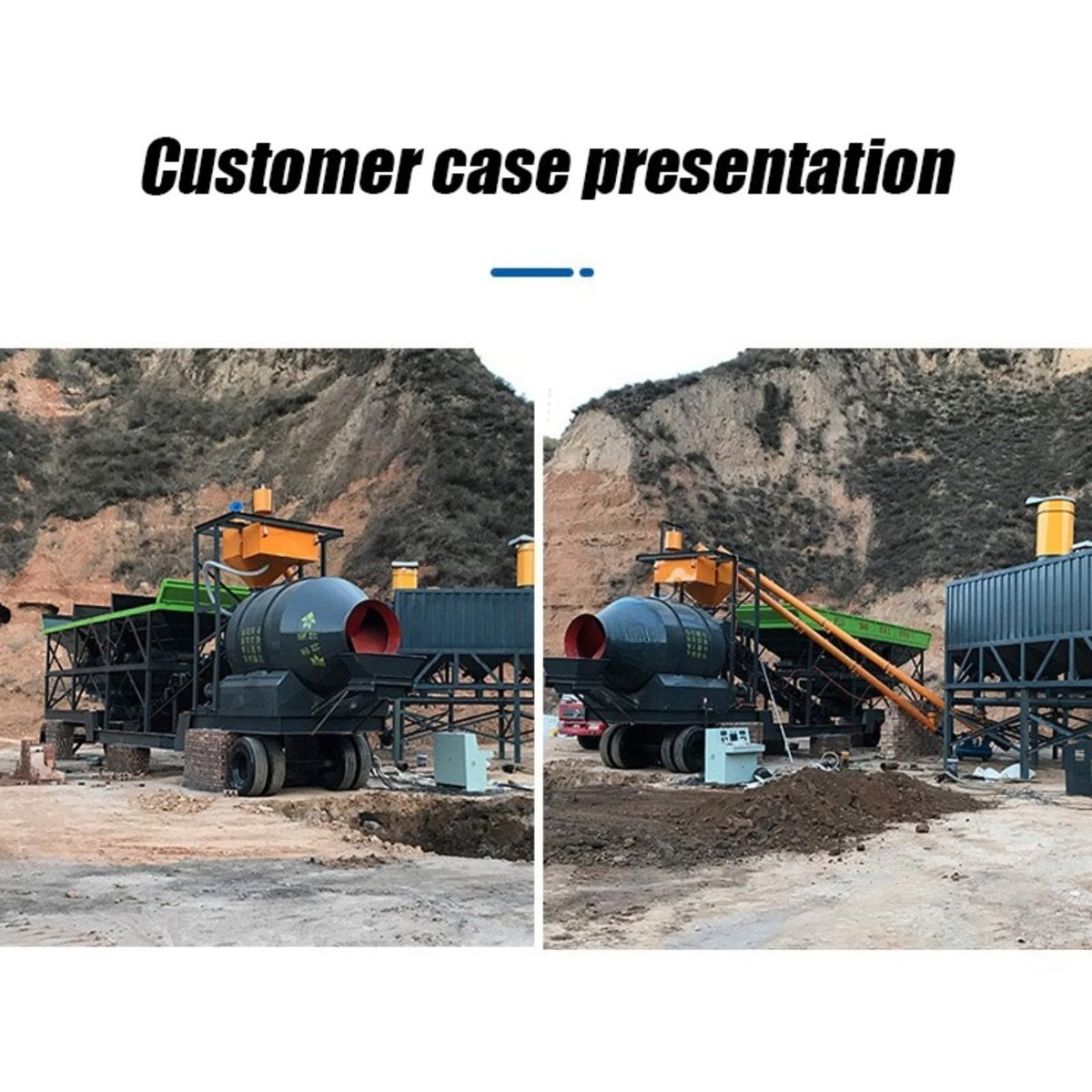 Mobile Aggregate Batching Plant, Portable Cement Mixing Station with Control System and Discharge Structure, Compact Concrete Mixer Unit