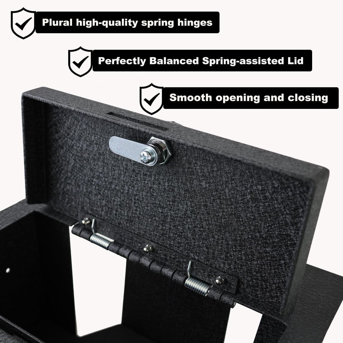 KEREN Center Console Gun Vault Safe Box Compatible with Chevy Silverado 1500/GMC Sierra 1500 2023-2025, GMC 2500 2023-2025, with Fingerprint Lock