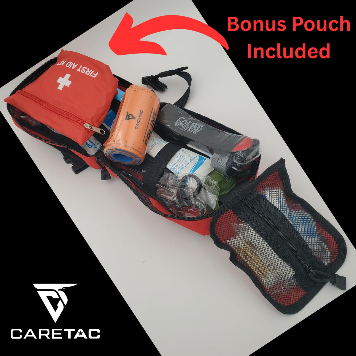 CareTac Trauma First Aid Kit with CAT Gen-7 Tourniquet & Hemostatic Clotting Gauze