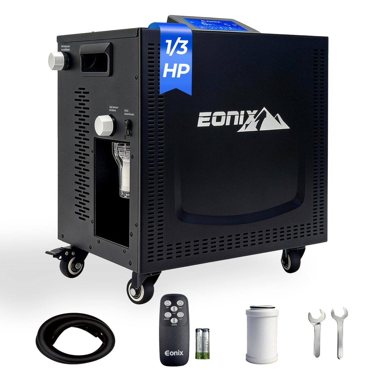 Upgrade 1/3 HP Cold Plunge Chiller,Ice Bath Water Chiller for Cold Plunge Tubs,42°F Cold Plunge Cooling System,Built-in Filter & Pump, Insulated Hoses,Remote Control,Ideal for Ice Bath Recovery