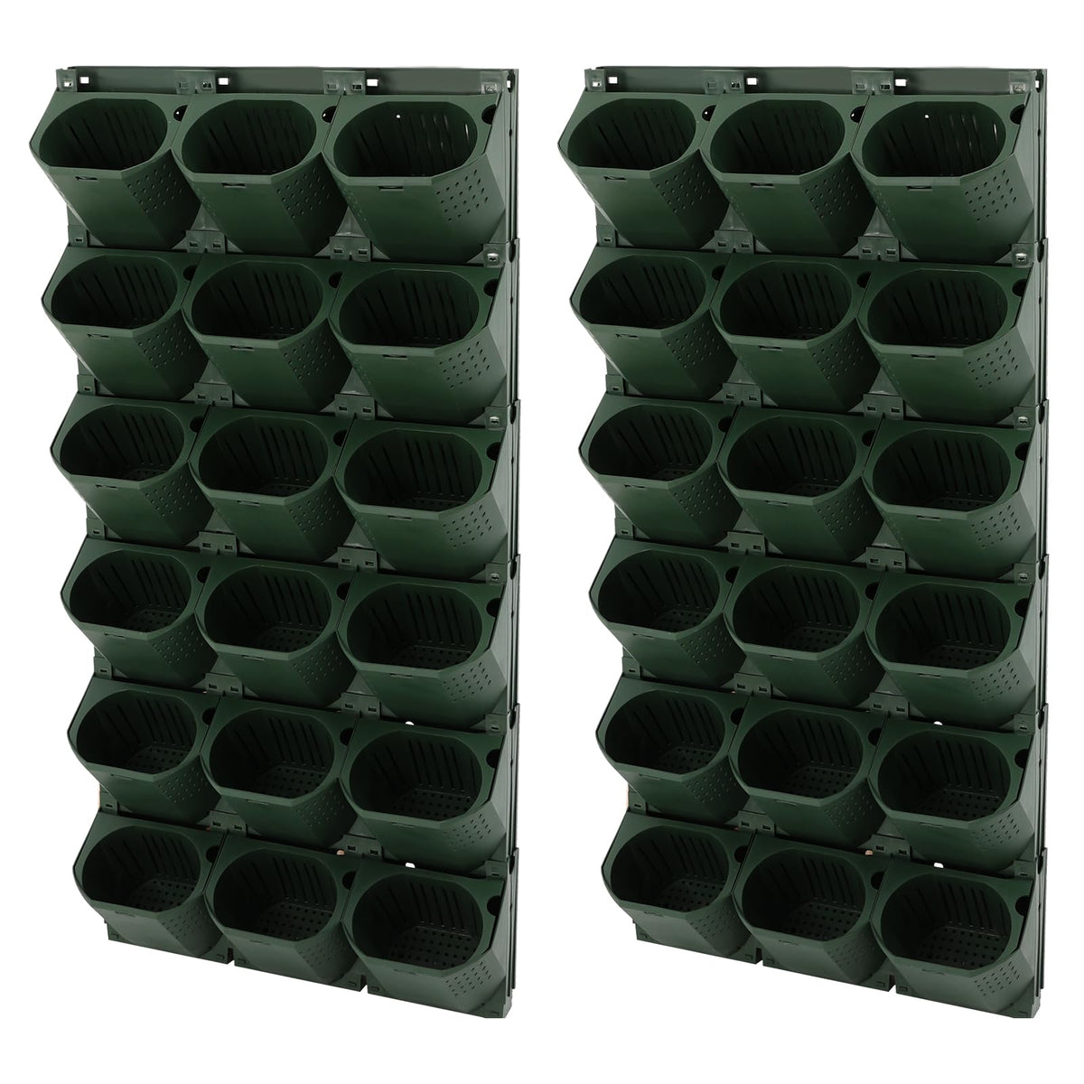 AGULIUM 36 Pots Wall Planter, Vertical Garden Planter, Stackable Wall Mounted Flower Pot Holder, Green Plant Wall for Flower Herbs Vegetables Grass Plants for Indoor Outdoor Garden Balcony Patio