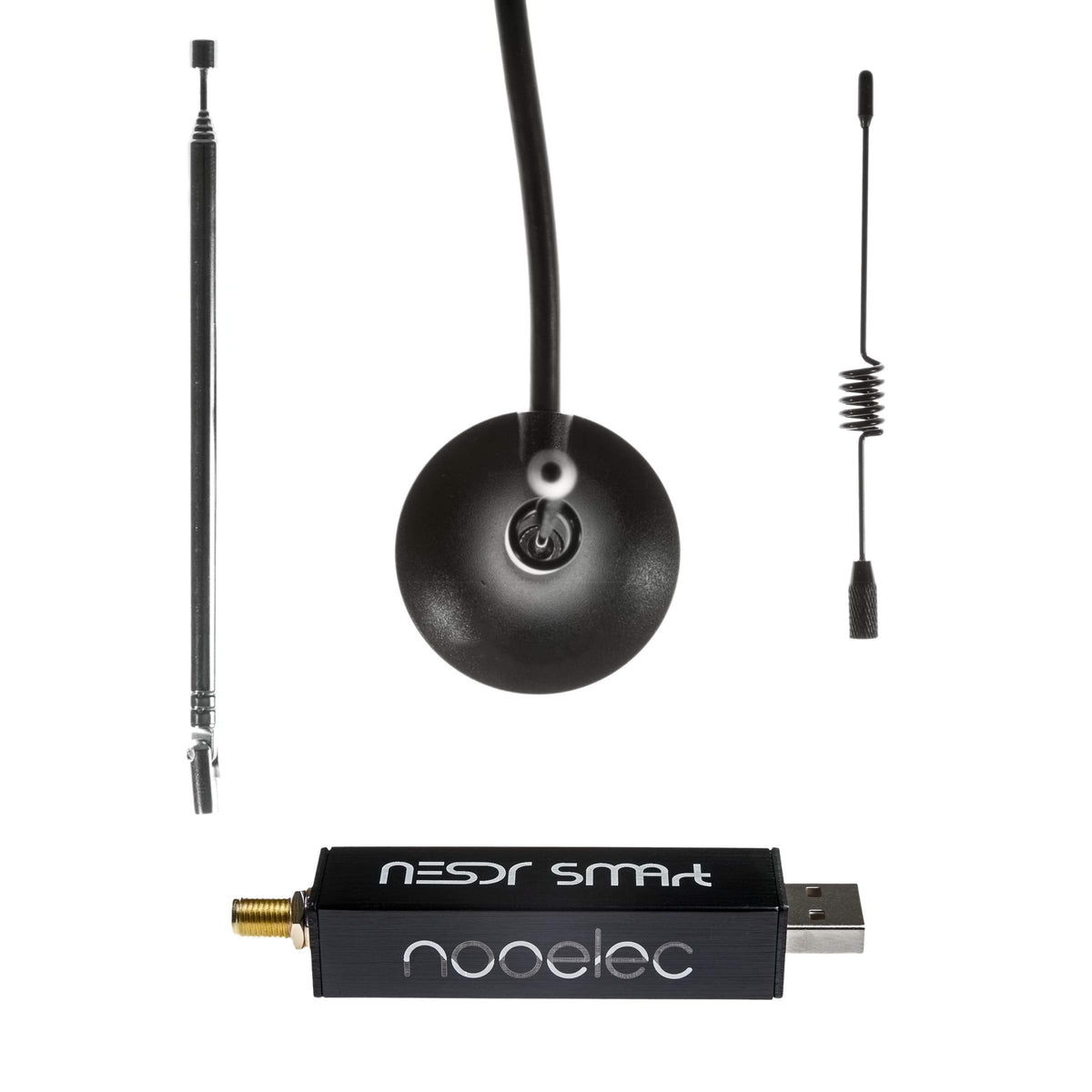 NooElec NESDR SMArt v4 RTL-SDR Essentials Starter Kit - Includes Everything to Start with Software Defined Radio Including Premium SDR, Flamingo FM Bandstop Filter, 3 Antennas, 10 Adapters & Case