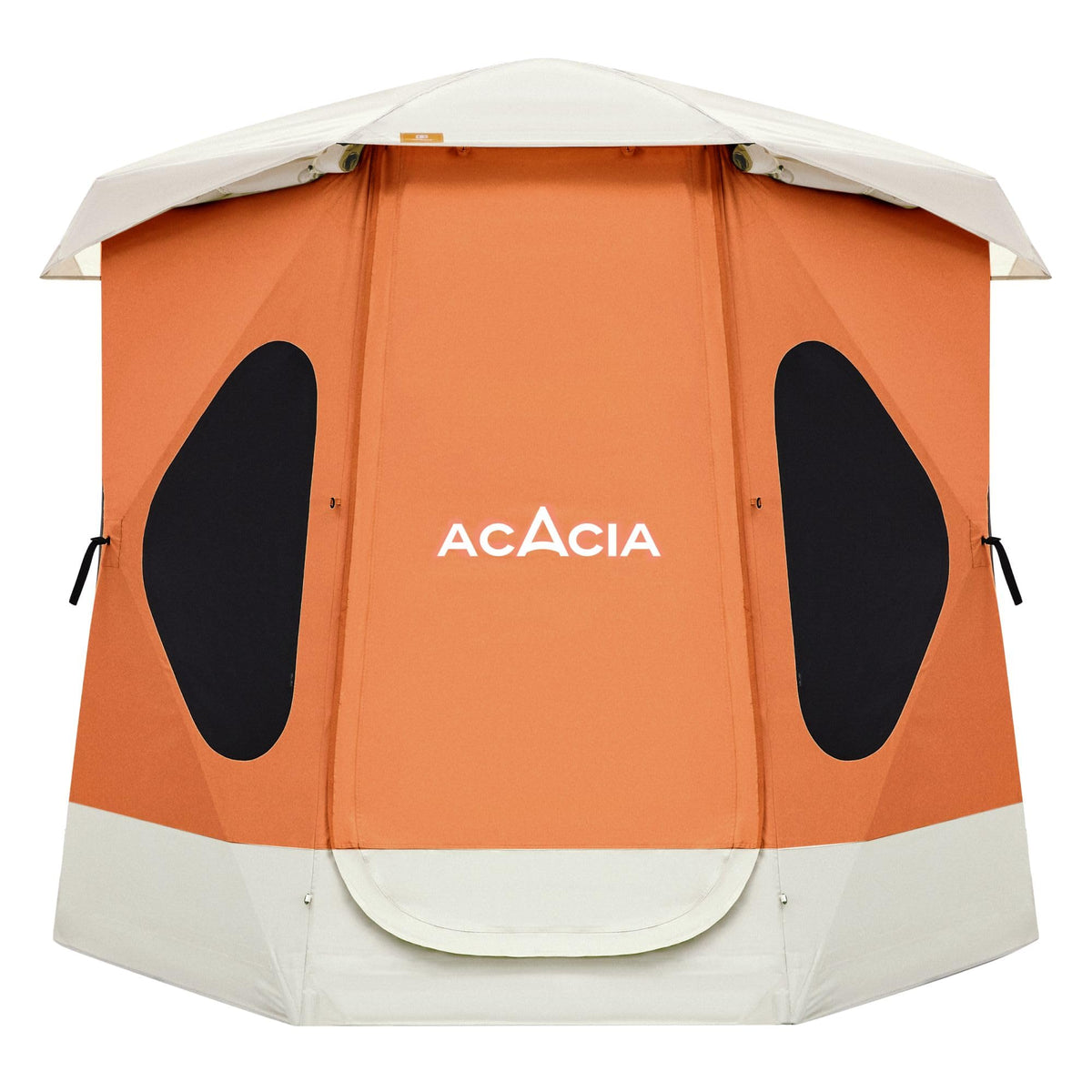 ACACIA Space Tent, 2 to 3 Person Pop Up Camping Tent with 8 Windows and Footprint, Waterproof Windproof Easy Setup Hub Tent for Family Camping, Hiking and Glamping, Persimmon
