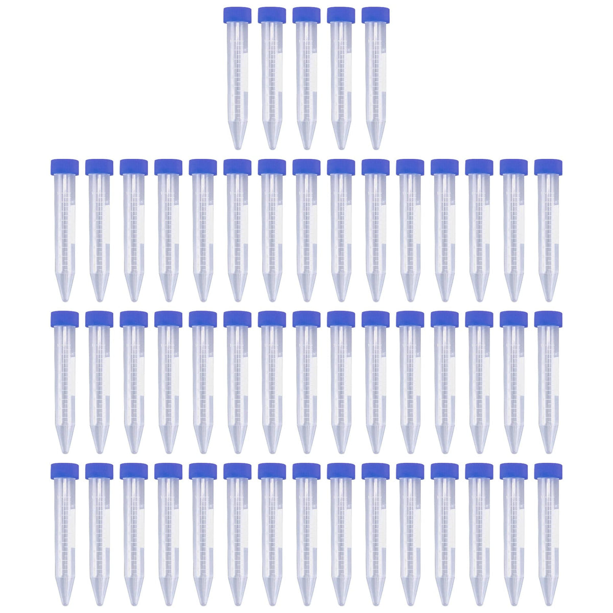 Antrader Centrifuge Tubes 10mL,Conical Tubes Sterile 50 PCS with Screw Caps,Plastic Container with with Graduated and Write Marks(Blue)